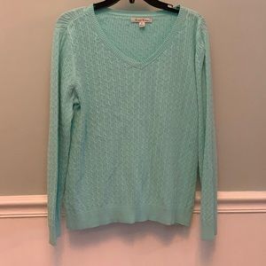Studio Works V neck Cable Sweater. Women’s XL